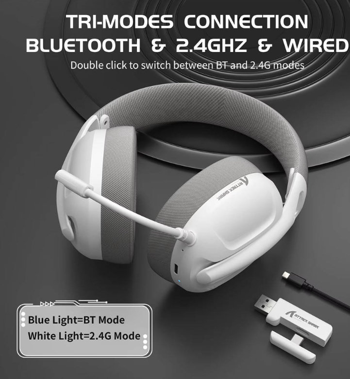 Casque Gaming ATTACK SHARK L80 PRO – Ultra-Léger & Tri-Mode