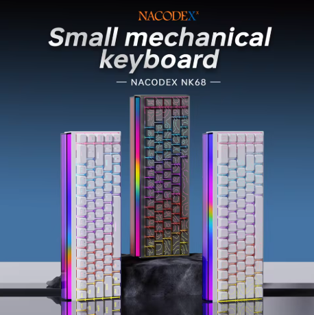 Clavier Mécanique AJAZZ NK68 Structure à Joint Insonorisation à Cinq Couches Switches Hot-Swappable Layout Minimaliste 68 Touches